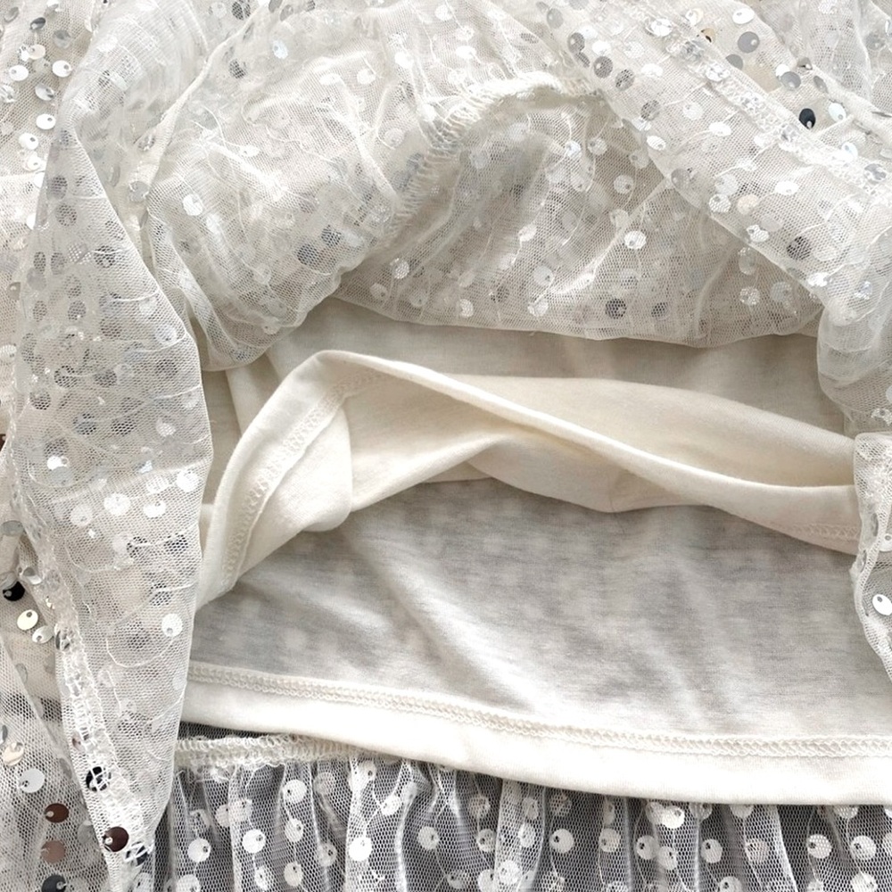 Lauren Conrad Sequin White Skirt NWOT - Picture 5 of 11